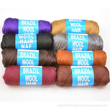 hair yarn Brazilian wool hair low temperature flame retardant synthetic fiber for braiding
